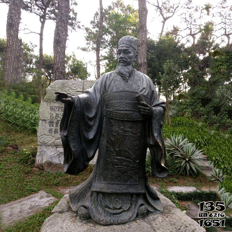 蔡倫雕塑-公園景區(qū)歷史名人紙神銅雕蔡倫雕塑高清圖片