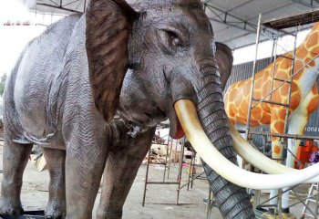 大象雕塑-公園景區不銹鋼仿銅仿真動物景觀大象雕塑、