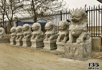 獅子雕塑-寺廟庭院別墅大型仿真動物看門鎮宅獅子雕塑