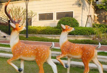 梅花鹿雕塑-公園景區大型仿真動物園林景觀梅花鹿雕塑