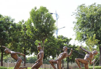 將玻璃鋼太極人物帶入公園景觀，展現抽象藝術之美