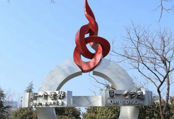 奧運雕塑-戶外景觀創(chuàng)意抽象公園裝飾品奧運雕塑