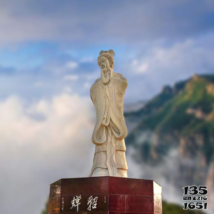 貂蟬雕塑-景區中國古代四大美女石雕貂蟬雕塑