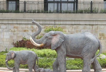 大象雕塑-別墅景區玻璃鋼仿真動物大象雕塑