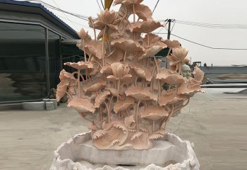 荷花雕塑-蓮花荷花池晚霞紅石雕流水魚缸養魚池園林庭院噴水景觀荷花雕塑雕塑