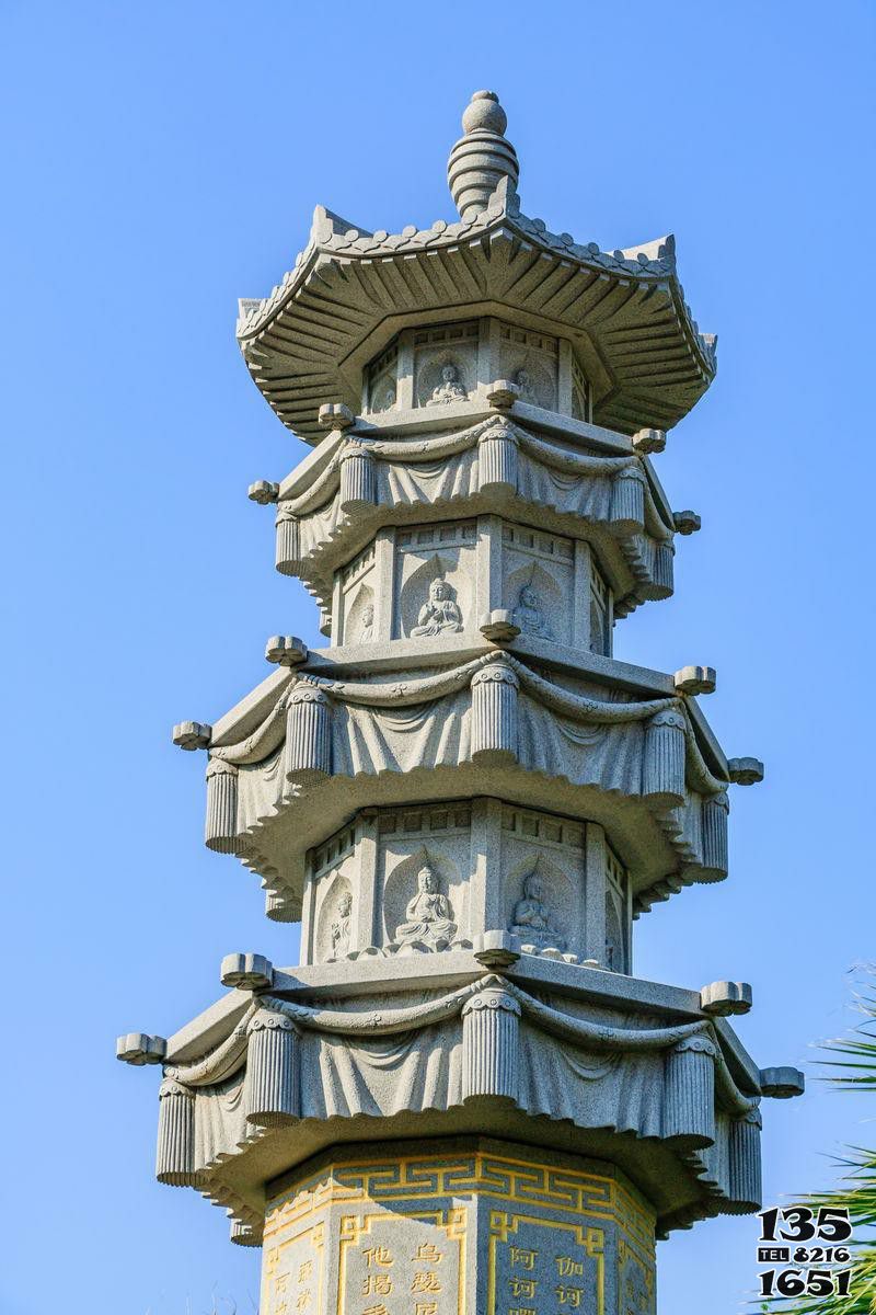 佛塔雕塑-中國寺廟園林精美佛塔仿古建筑高清圖片