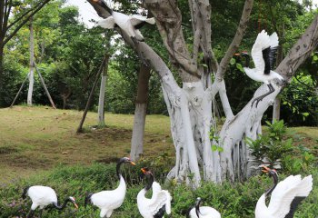 鶴雕塑-公園創(chuàng)意仿真動(dòng)物景觀鶴雕塑