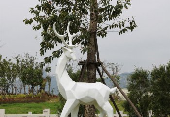 梅花鹿雕塑-公園景區大型動物景觀回頭望的梅花鹿雕塑