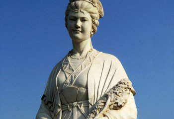 花神雕塑-十二花神之八月桂花徐禹漢白玉古代美女雕像