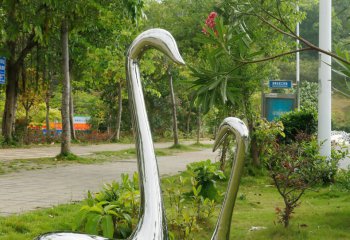 天鵝雕塑-公園廣場鏡面不銹鋼抽象藝術(shù)個性仿天鵝雕塑