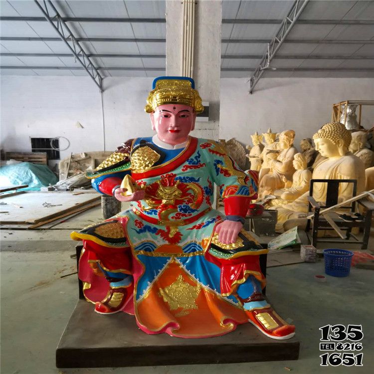 馬王爺雕塑-寺廟大型仿真人物景觀玻璃鋼彩繪馬王爺雕塑高清圖片