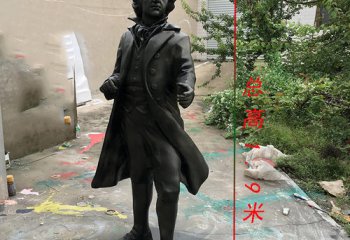 貝多芬雕塑-公園景區玻璃鋼仿銅世界名人弗朗茲克萊恩貝多芬雕塑