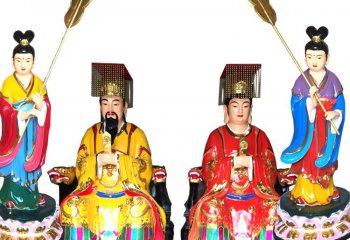 唐明皇雕塑-玻璃鋼彩繪寺廟供奉神佛唐明皇夫妻廟宇景觀唐明皇雕塑