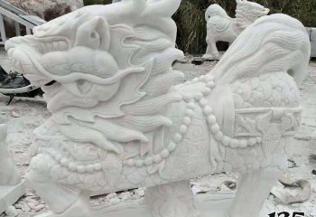 麒麟雕塑-園林寺廟漢白玉石雕神獸麒麟雕塑