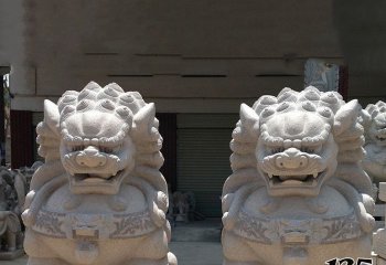 獅子雕塑-庭院寺廟創(chuàng)意獅子雕塑漢白玉石雕獅子雕塑