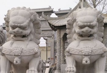 獅子雕塑-石雕大型青石頭石獅子一對看門獅子雕塑