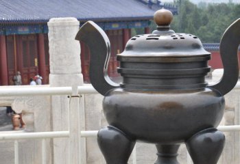 香爐雕塑-圓形寶鼎道教寺院鑄銅香爐擺件雕塑