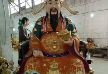 財神雕塑-招財進寶財神銅雕寺廟供奉財神雕塑