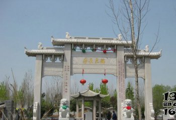 牌坊雕塑-園林景觀(guān)雕刻瑞氣長(zhǎng)存裝飾石牌坊