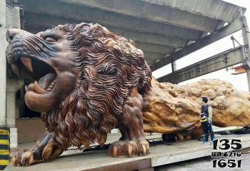 獅子雕塑-大型仿真動物城市戶外玻璃鋼浮雕獅子雕塑