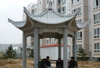 涼亭雕塑-小區廣場擺放休息六角仿古建涼亭雕塑