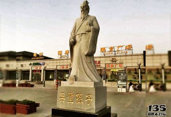 孫子雕塑-公園廣場(chǎng)浮雕大理石古代軍事家孫子石雕塑