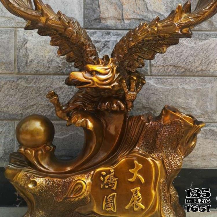 老鷹雕塑-商場(chǎng)擺件大展宏圖銅雕老鷹雕塑