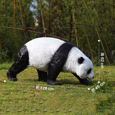 熊貓雕塑- 城市戶外仿真行走爬行熊貓玻璃鋼雕塑高清圖片