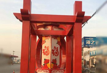 燈籠雕塑-城市廣場(chǎng)擺放不銹鋼中國(guó)夢(mèng)燈籠雕塑