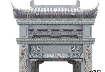 牌坊雕塑-景區(qū)古建筑斗拱單門(mén)浮雕牌坊