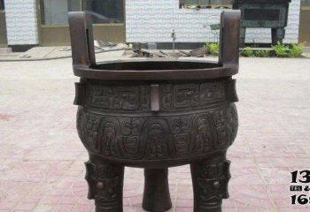 鼎雕塑-古代創(chuàng)意浮雕不銹鋼仿銅浮雕鼎雕塑