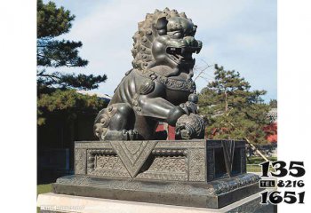 獅子雕塑-公園景區(qū)戶外大型仿真動(dòng)物青石石雕獅子雕塑