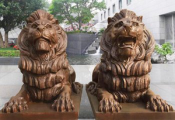 獅子雕塑-大型仿真動(dòng)物戶外園林景觀玻璃鋼獅子雕塑