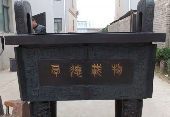 鼎雕塑-銅雕園林景區(qū)大型仿古做舊文物鼎雕塑