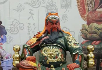 關(guān)公雕塑-玻璃鋼彩繪寺廟關(guān)公雕塑