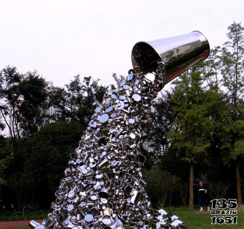 垃圾桶雕塑-創意不銹鋼公園垃圾桶雕塑高清圖片