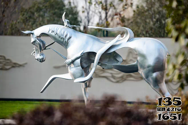 馬雕塑-公園景區抽象不銹鋼馬雕塑高清圖片