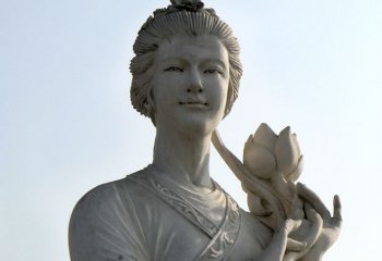 古代美女褒姒，白玉雕像惟妙惟肖 