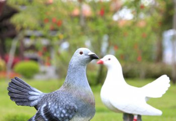 鴿子雕塑-公園草坪創(chuàng)意童趣仿真動(dòng)物鴿子雕塑