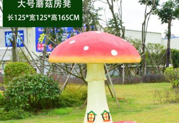 蘑菇雕塑-公園創意大號房凳蘑菇雕塑