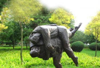 摔跤雕塑-摔跤運(yùn)動公園人物景觀雕塑擺件