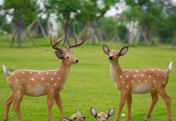 梅花鹿雕塑-公園玻璃鋼仿真動(dòng)物梅花鹿雕塑