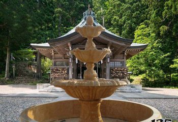 噴泉雕塑-三層噴泉公園戶外石雕噴泉雕塑