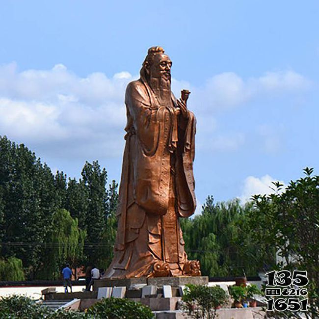 孔子雕塑-景區園林大型至圣先師孔子孔圣人景觀銅雕像