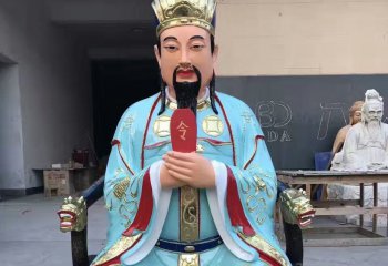 三官雕塑-戶外景區(qū)玻璃鋼樹脂神佛供奉三官雕塑