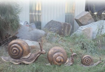 公園動物玻璃鋼仿銅蝸牛雕塑-玻璃鋼仿銅蝸牛雕塑