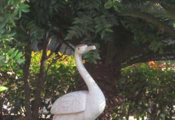 公園石雕丹頂鶴-公園小區丹頂鶴石雕