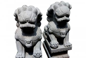 守門(mén)瑞獸石雕獅子-大理石守門(mén)獅子石雕