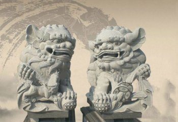 大理石南方獻(xiàn)錢(qián)獅雕塑-石雕南方獻(xiàn)錢(qián)獅