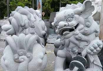 石雕獻錢獅-石雕獻錢獅南方獅子雕塑